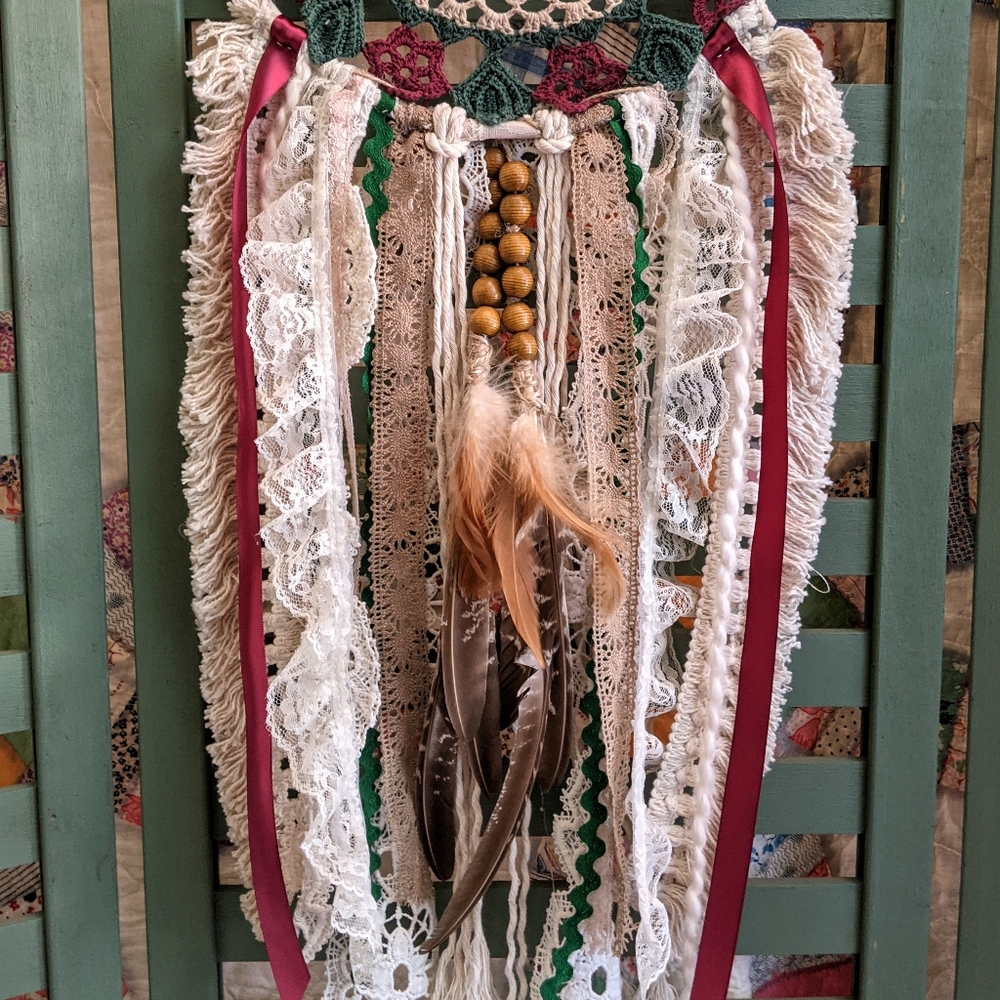 Nwt Handcrafted Shabby Chic Boho Dream Catcher - Picture 4 of 9